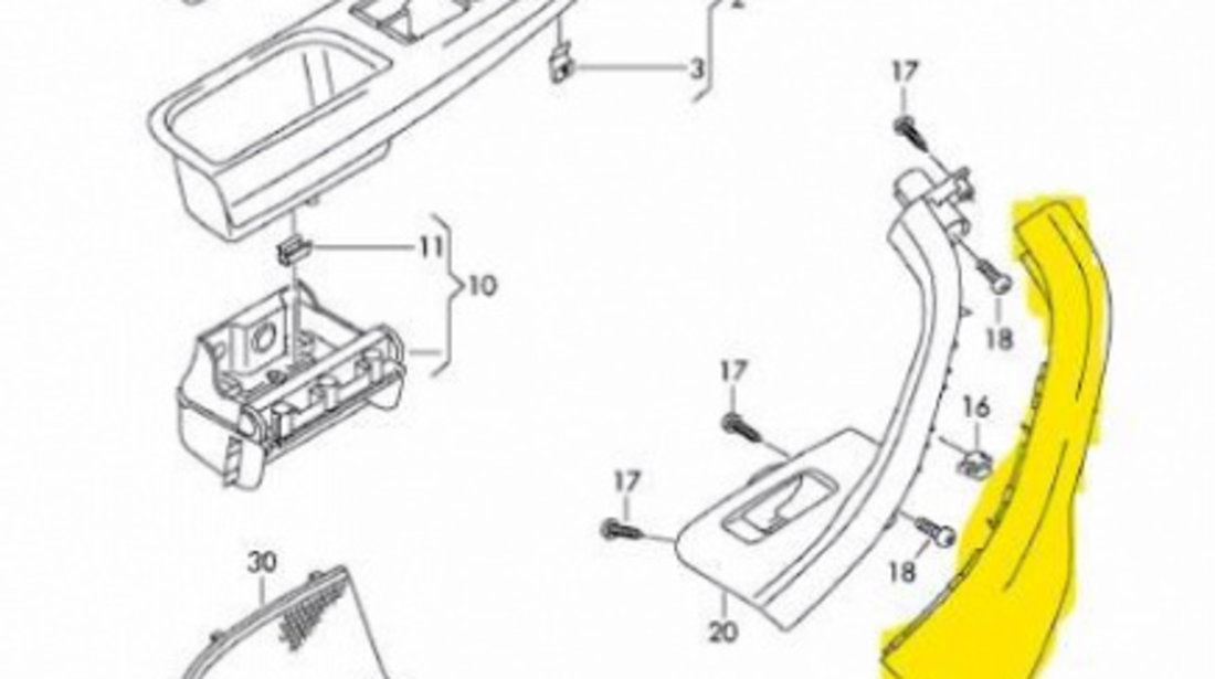 Capac maner interior inchidere usa dreapta fata Volkswagen Golf 5 (2003-2009)[1K1] 1K0868040B81U