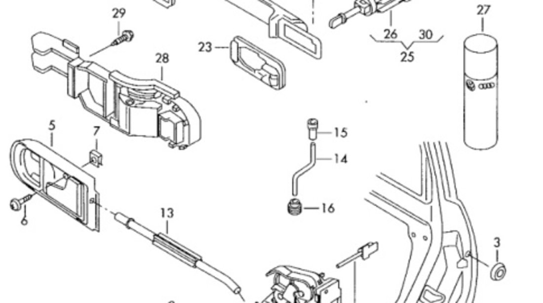 Capac maner usa stanga spate SEAT IBIZA IV (6L1) [ 2002 - 2009 ] 16V (AUB, BBZ) 74KW|100HP OEM 3B4839879A 3B4 839 879 A