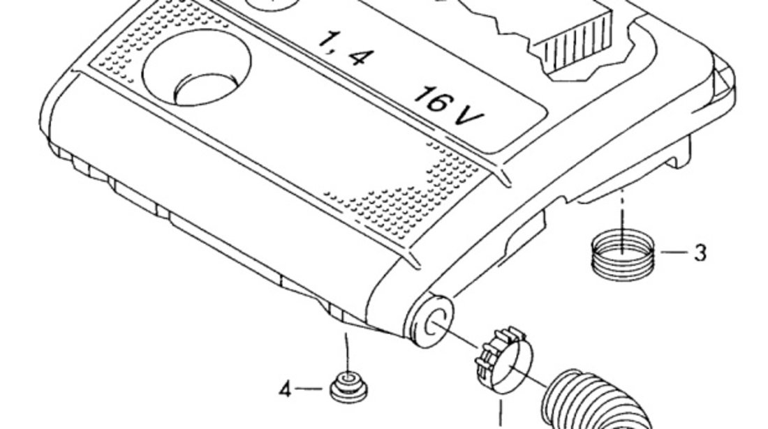 Capac motor cu filtru de aer Volkswagen Polo (9N1) Coupe 2001 1.2 6V VOLKSWAGEN POLO (9N_) [ 2001 - 2012 ] OEM 03D129607K