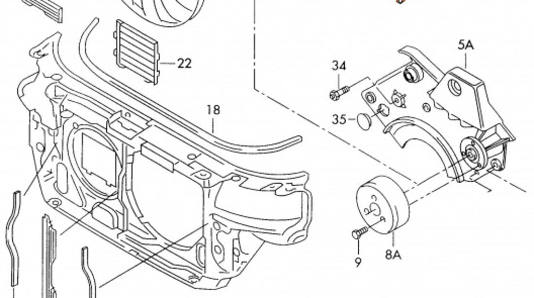 Capac Motor Stanga Oe Volkswagen Passat B5 1996-2005 3B0119487C