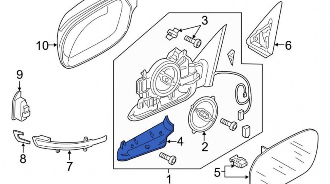 Capac Oglinda Inferior Dreapta Oe Audi A6 C6 2008-2011 4F0858524A01C