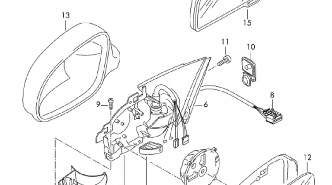 Capac Oglinda Senzor Ploaie Stanga Oe Volkswagen Passat B6 2005-2010 3C08585479B9