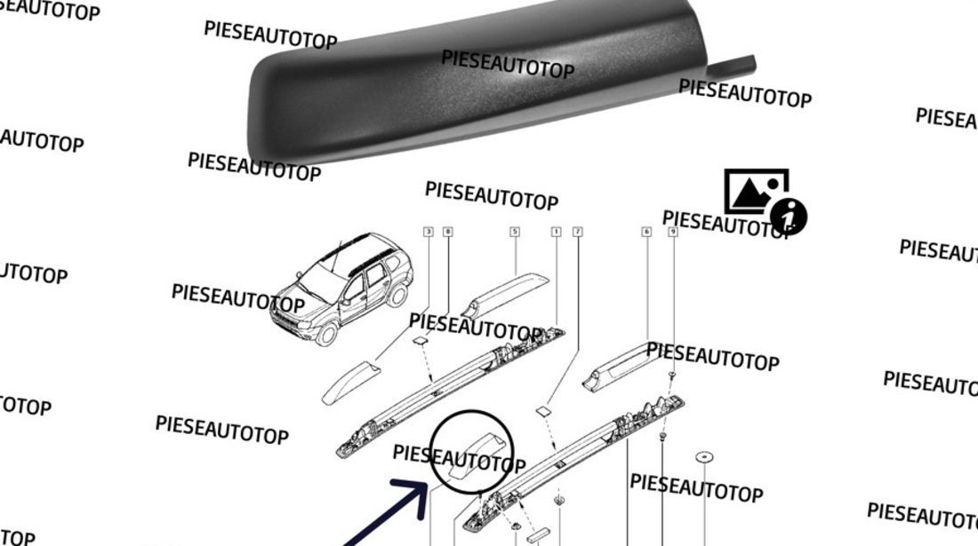 Capac ornament bara longitudinala stanga fata Dacia Duster NOU 738839995R OE