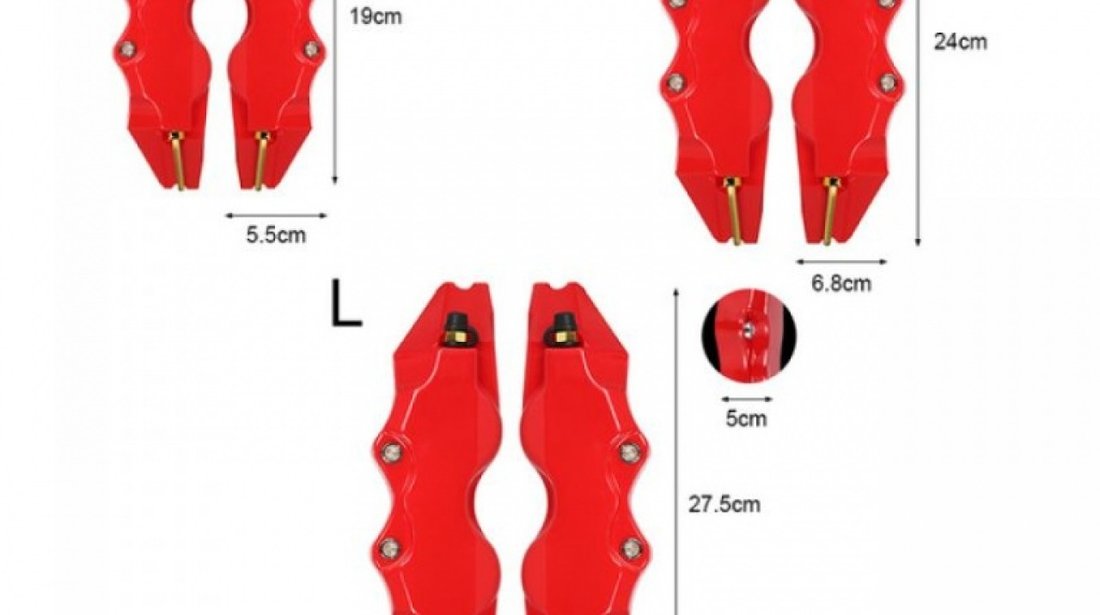 Capac Ornament Etrier Rosu CP-1 Marimea L Set 2 Buc