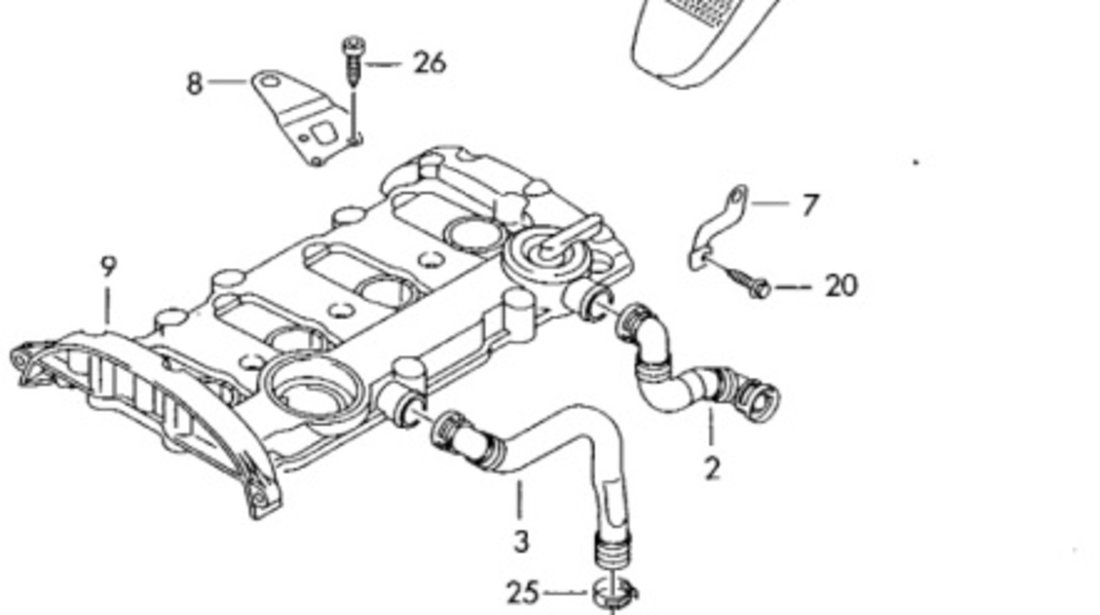 Capac ornament motor ​​Audi A3 (8P1) Coupe 2003 2.0 FSI OEM 06F103925A