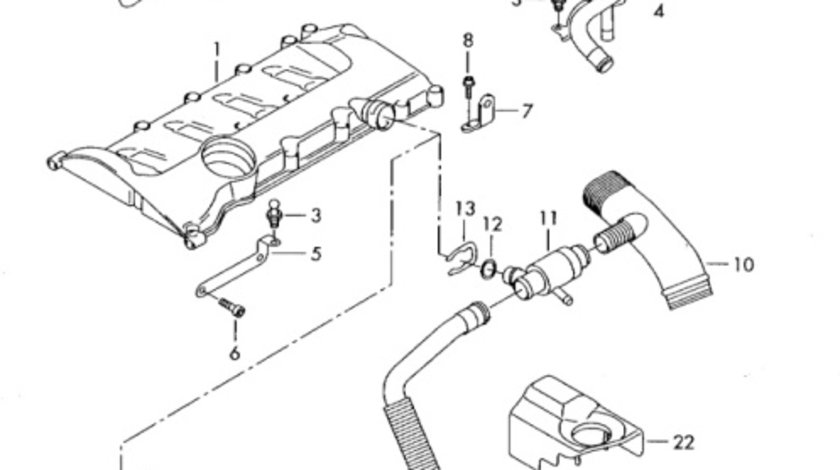 Capac ornament motor Audi A4 8E 2002 2003 2.0 20V ALT OEM 06B103925C