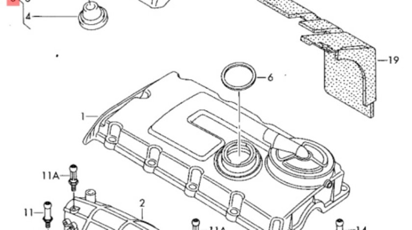 Capac ornament motor Volkswagen Golf 5 (1K) Hatchback 2005 2.0 TDI OEM 03G103925BP