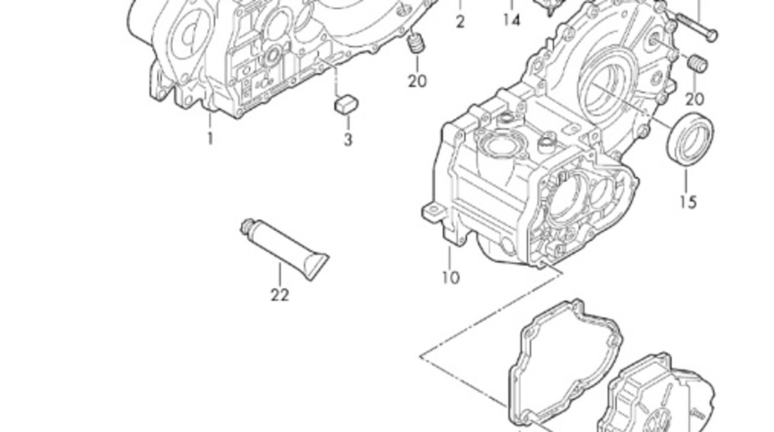 Capac pinioane cutie viteze ​​Volkswagen Caddy (2KB) 2006 1.9 TDI OEM 02A301215A