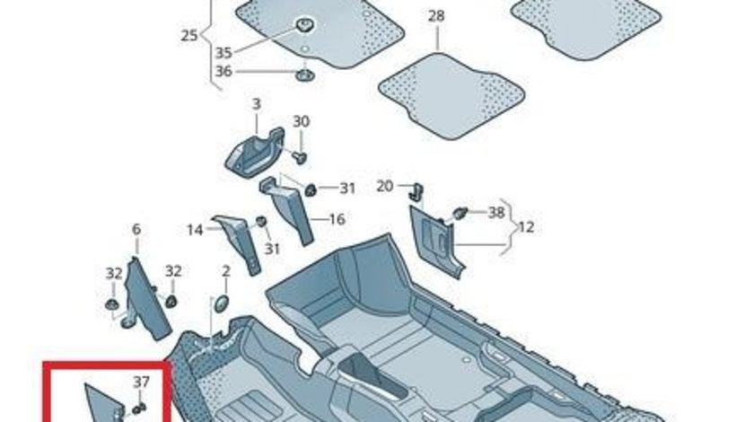 Capac prag interior Volkswagen POLO (2009->)[6R] 6r1863483a82v