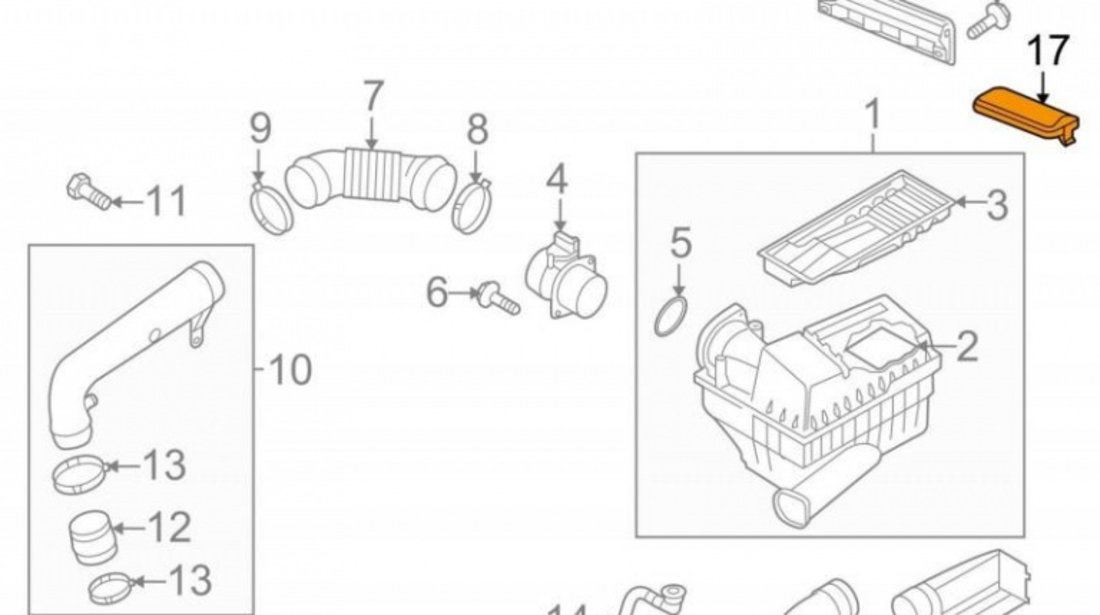 Capac priza aer spre filtru Skoda Superb 2 (2008->)[3T4] 1K0805965J9B9