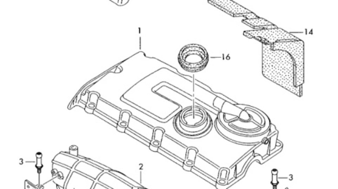 Capac protectie motor cu codul original 03G103925BJ pentru Audi A3 (8P1) [Fabr 2003-2012] 1.9 tdi, BKC. OEM 03G103925BJ