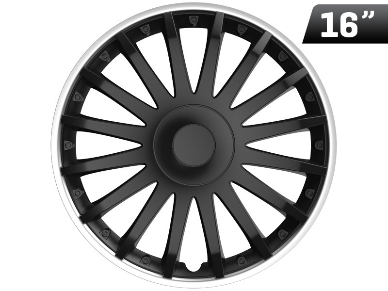 Capac Roată Inel Argintiu Cristal / Negru 16``, 1 Buc Versaco KV0402