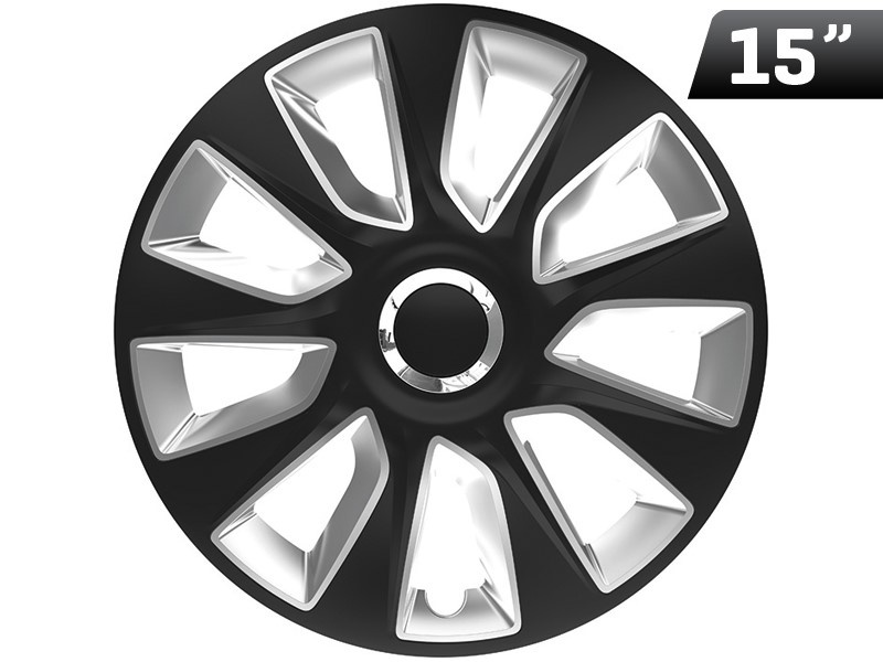 Capac Roată Stratos Rc Negru / Argintiu 15``, 1 Buc Versaco KV0877