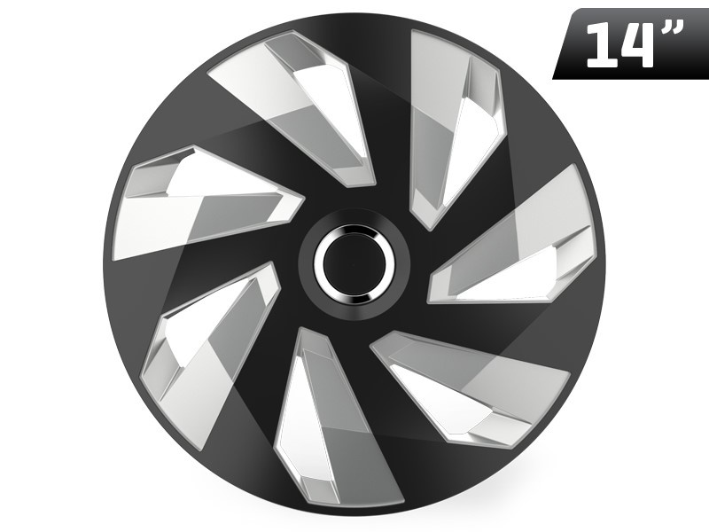 Capac Roată Vector Rc Negru / Argintiu 14``, 1 Buc Versaco KV4981