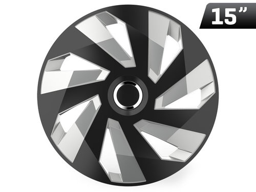Capac Roată Vector Rc Negru / Argintiu 15``, 1 Buc Versaco KV4998