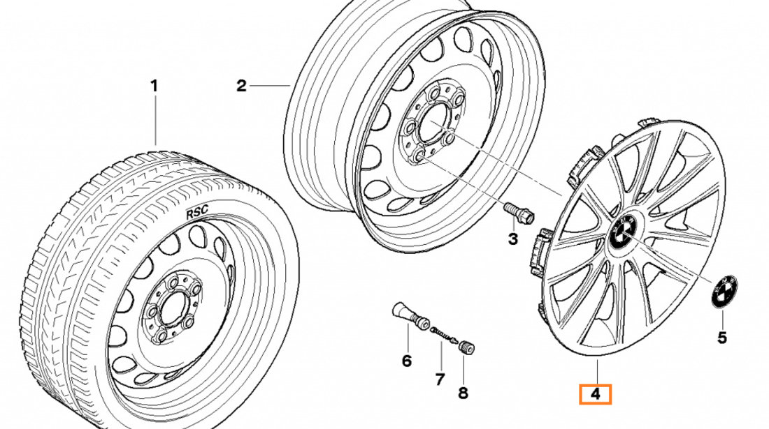 Capac Roata Oe Bmw Seria 3 E90 2004-2012 16'' 36136760469