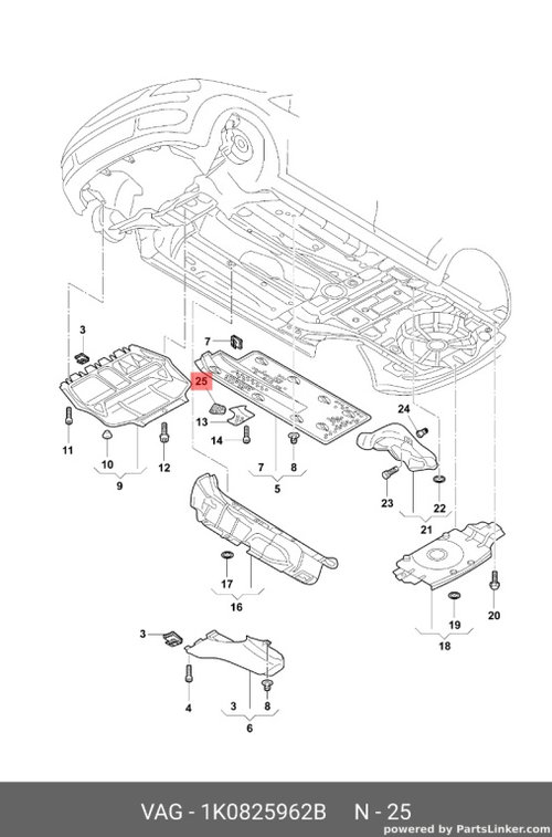 Capac scut podea dreapta Volkswagen Touran (1T) Monovolum 2006 1.9 TDI OEM 1K0825962B