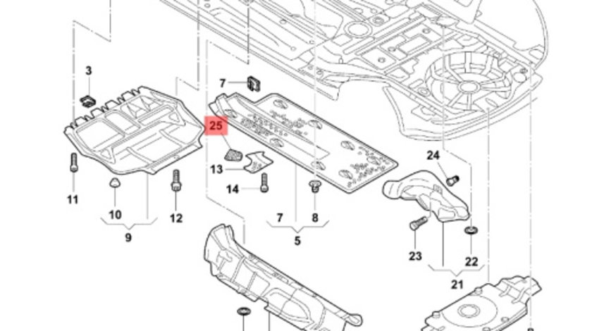 Capac scut podea dreapta Volkswagen Touran (1T) Monovolum 2006 1.9 TDI OEM 1K0825962B