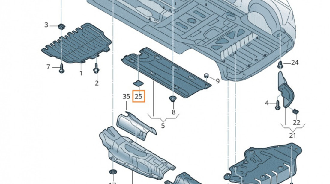Capac Scut Podea Stanga Oe Volkswagen Magotan 2007-2017 3C0825961