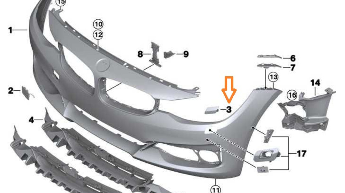 Capac Spalator Far Dreapta Oe Bmw Seria 3 F34 Gran Turismo 2013→ 51117371848