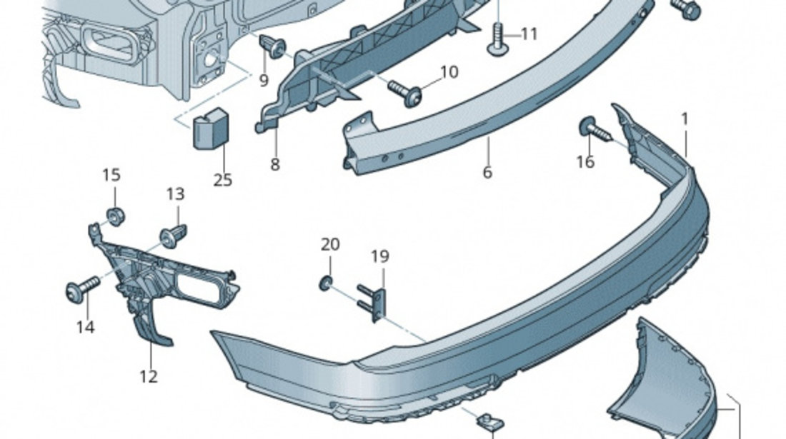 Capac Spoiler Inferior Spate Stanga Oe Audi Q7 4L 2006-2009 S-Line 4L0807833