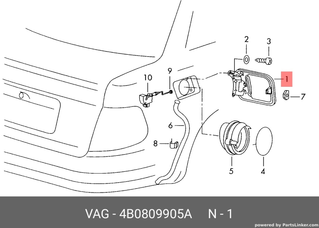 Capac usita rezervor Audi A6 4B 2002 2003 Avant 2.5 TDI AKE OEM 4B0809905A