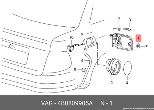 Capac usita rezervor Audi A6 4B 2002 2003 Avant 2.5 TDI AKE OEM 4B0809905A