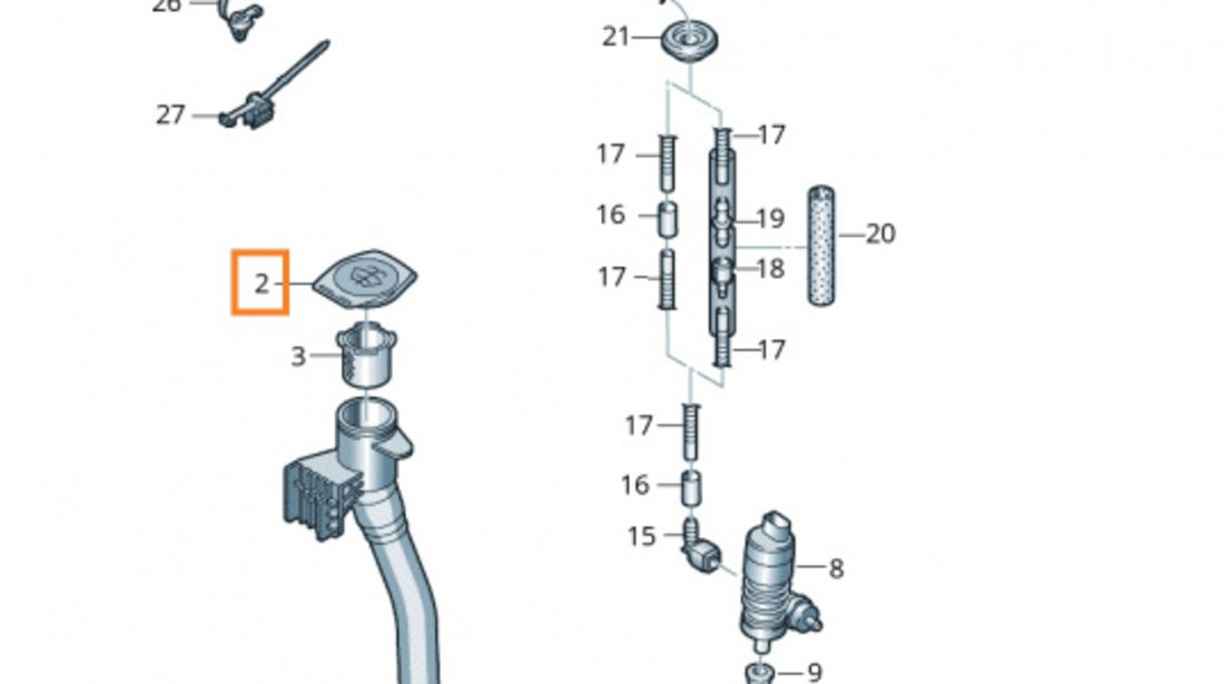 Capac Vas Lichid Parbriz Oe Audi Q2 2017→ 3Q0955455