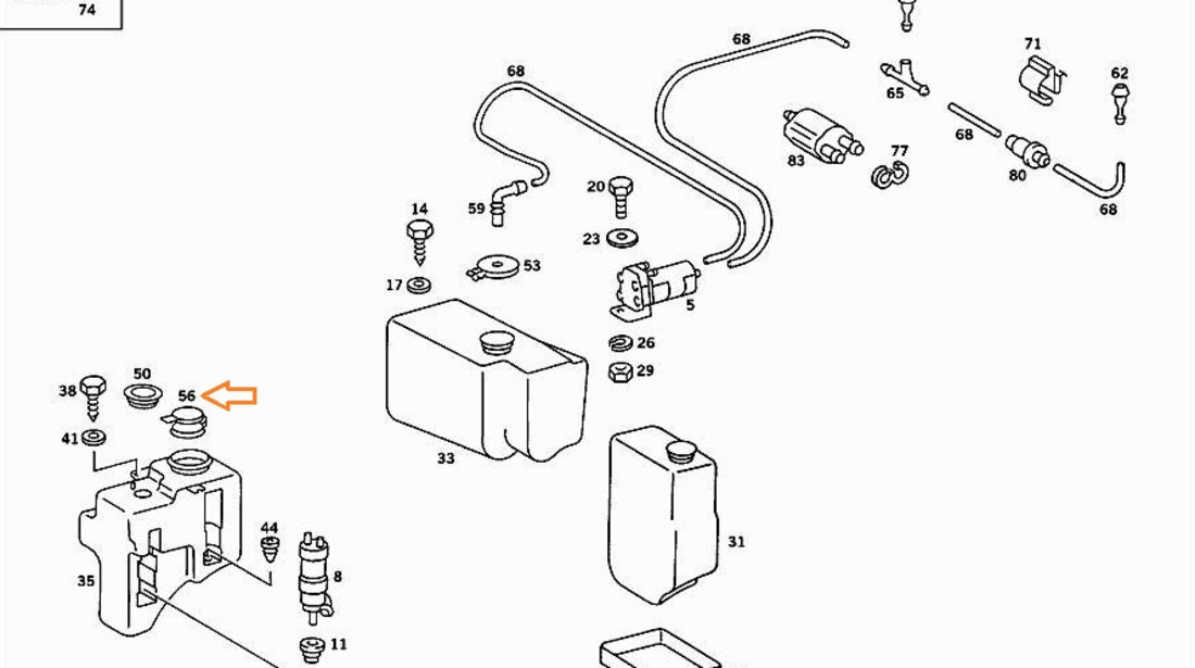 Capac Vas Spalator Parbriz Oe Mercedes-Benz A2028609369