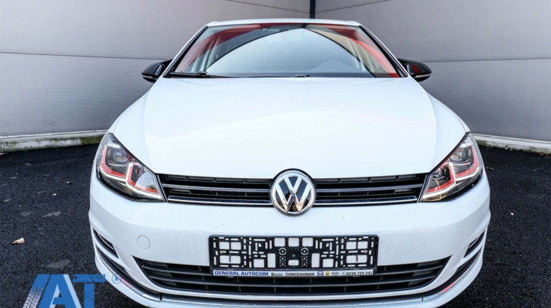 Capace Oglinzi compatibil cu VW Golf VII 7 & 7.5 (2013-UP) Touran II (2015-2016) Golf Alltrack (2014-2017) Negru Lucios