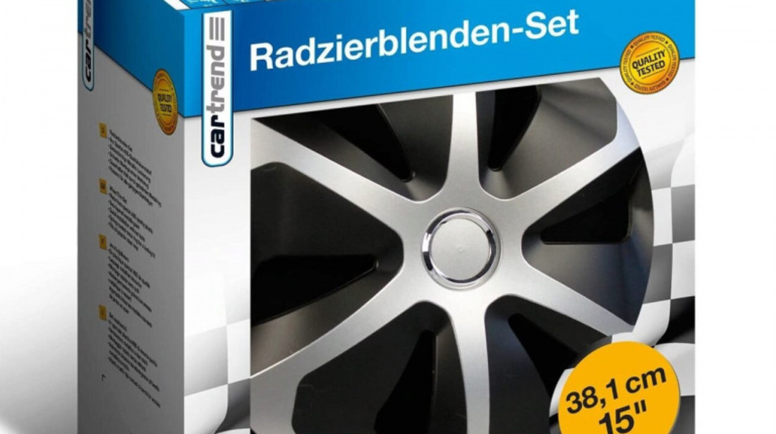 Capace Pentru Jante Roco R15 Silver 4 Bucăți Cartrend 70391