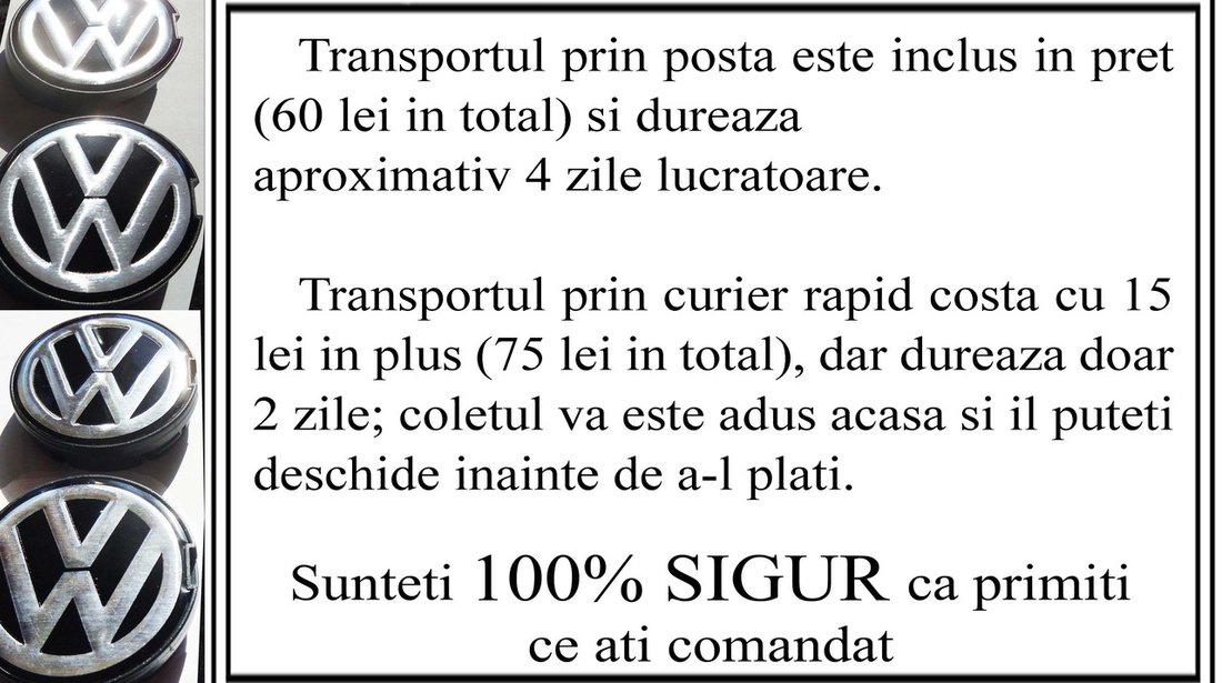 Capacele jante aliaj VW Golf 4 si Bora - Livrare cu Verificare