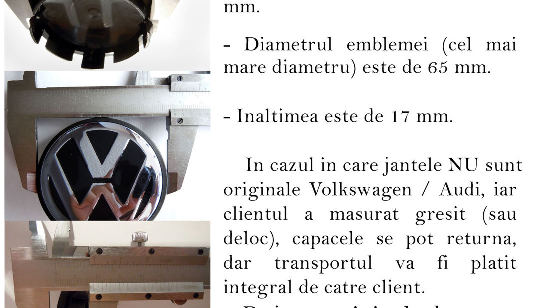 Capacele jante VW Volkswagen Passat Golf 5 6 Jetta Tiguan Touran