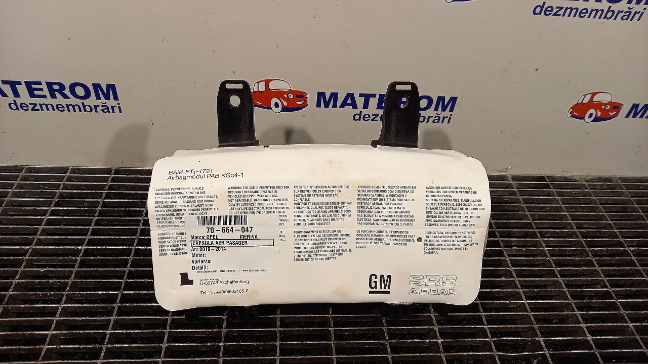 CAPSULA AER PASAGER OPEL MERIVA B MERIVA B - - (2010 2014)