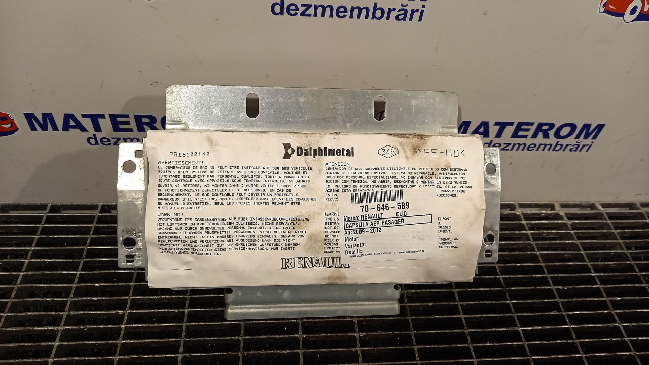 CAPSULA AER PASAGER RENAULT CLIO - - (2009 2012)