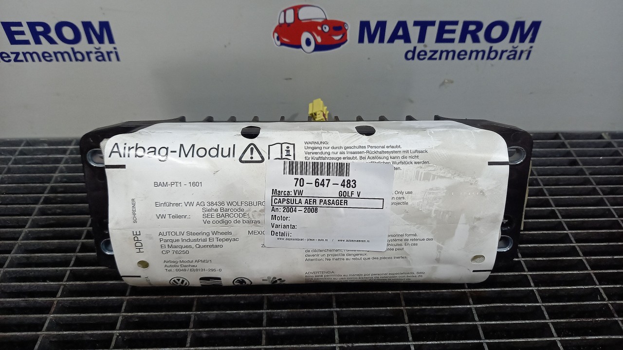 CAPSULA AER PASAGER VW GOLF V - - (2004 2008)
