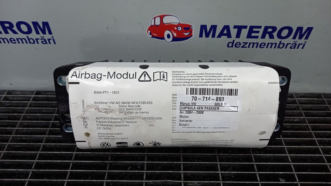 CAPSULA AER PASAGER VW GOLF V GOLF V - - (2004 2008)
