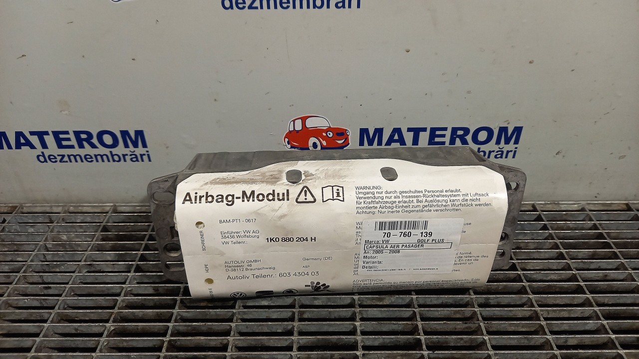 CAPSULA AER PASAGER VW GOLF V PLUS - - (2005 2008)