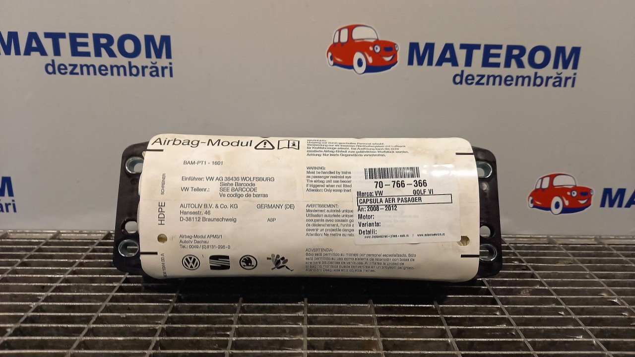 CAPSULA AER PASAGER VW GOLF VI - - (2008 2012)