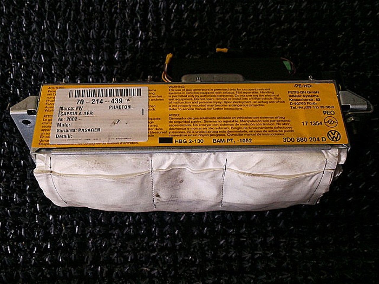 CAPSULA AER PASAGER VW PHAETON - - (2002 2010)