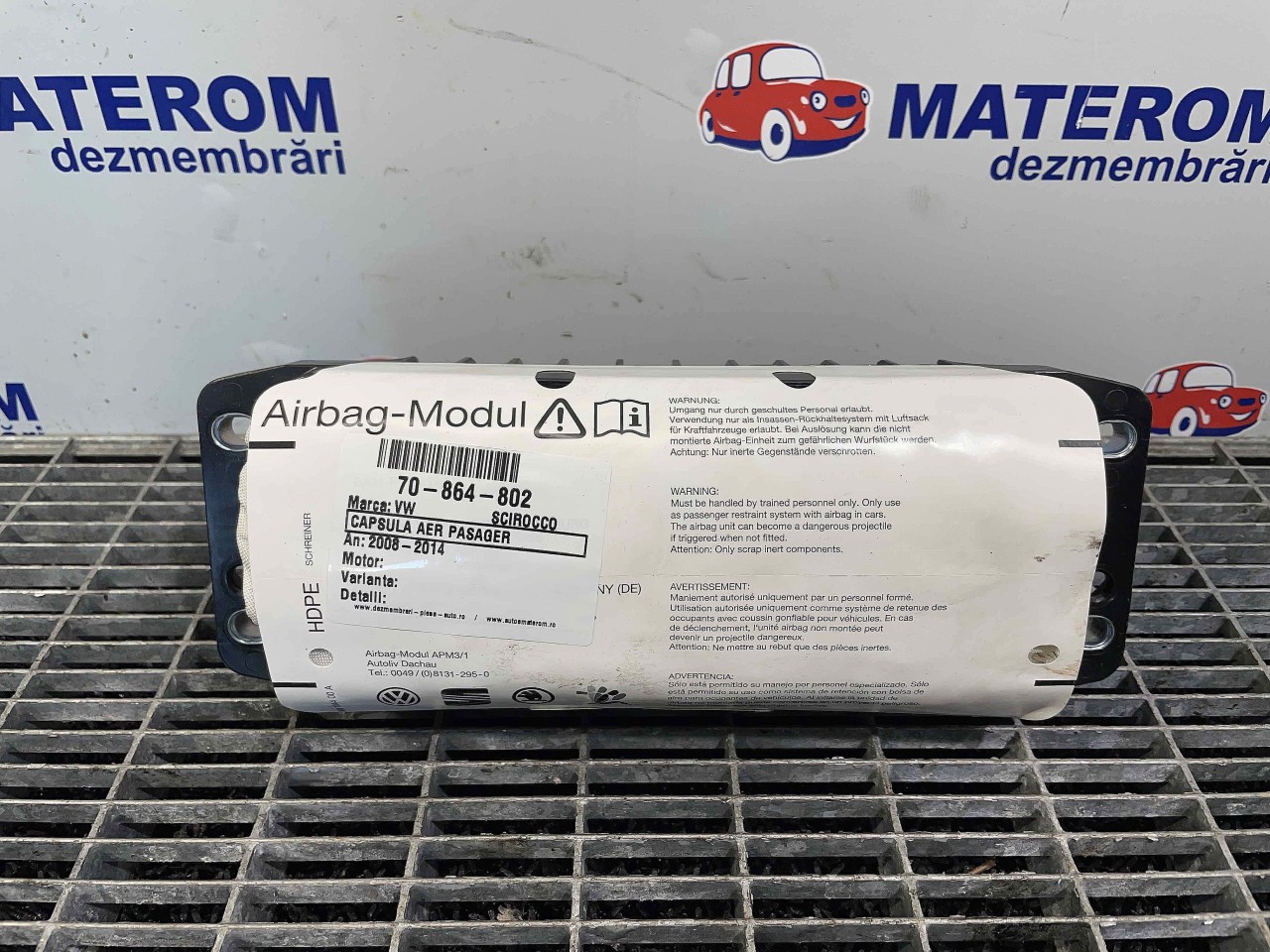 CAPSULA AER PASAGER VW SCIROCCO - - (2008 2014)
