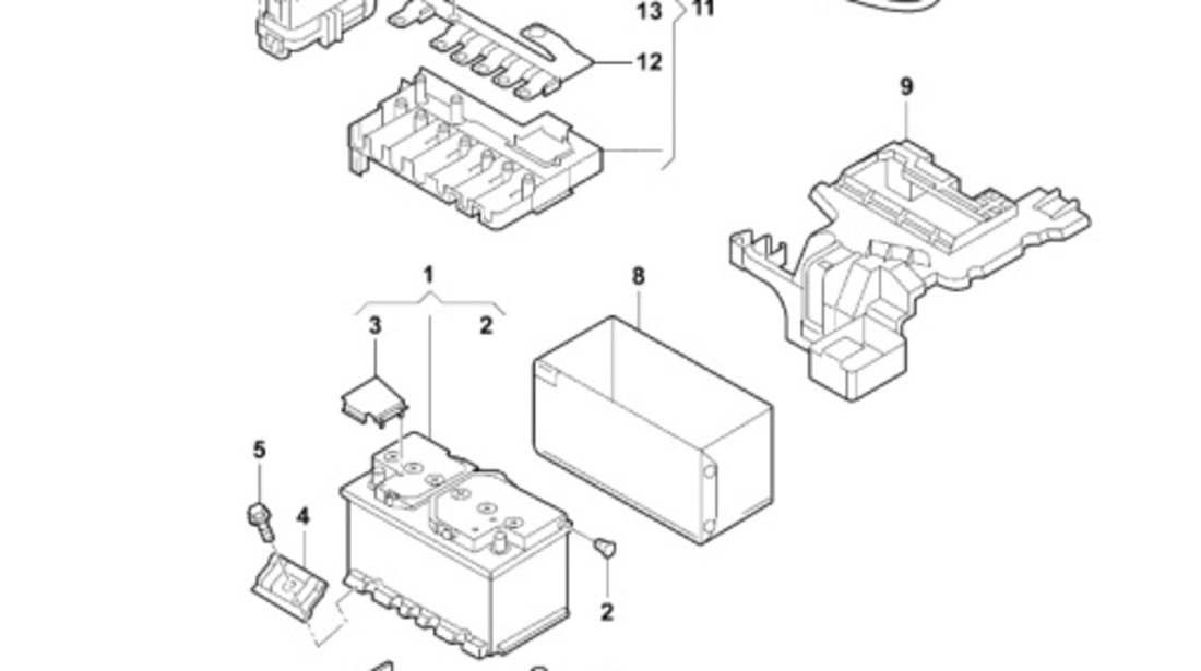 Carcasa baterie Volkswagen Polo (9N1) Coupe 2001 1.2 6V VOLKSWAGEN POLO (9N_) [ 2001 - 2012 ] OEM 6Q0915331