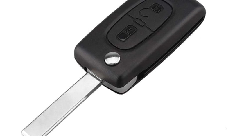 Carcasa cheie auto briceag cu 2 butoane CI-106 lamela cu canelura + suport baterie, compatibil Citroen