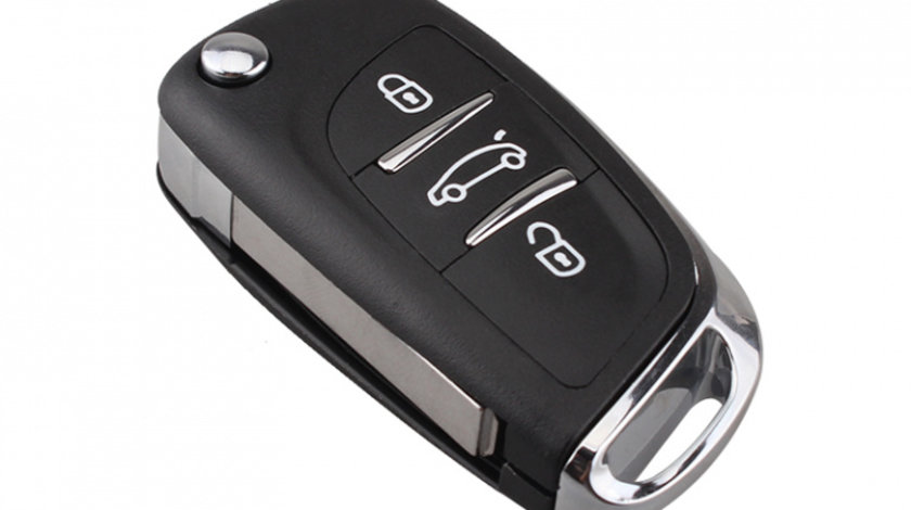 Carcasa cheie auto briceag cu 3 butoane, compatibila Peugeot PE-149