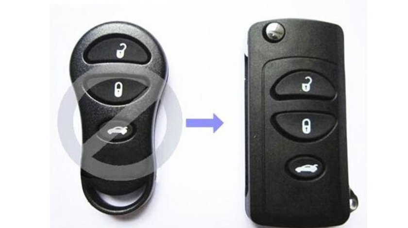 Carcasa cheie auto pentru transformat cu 3 butoane, compatibila Chrysler ML-9025