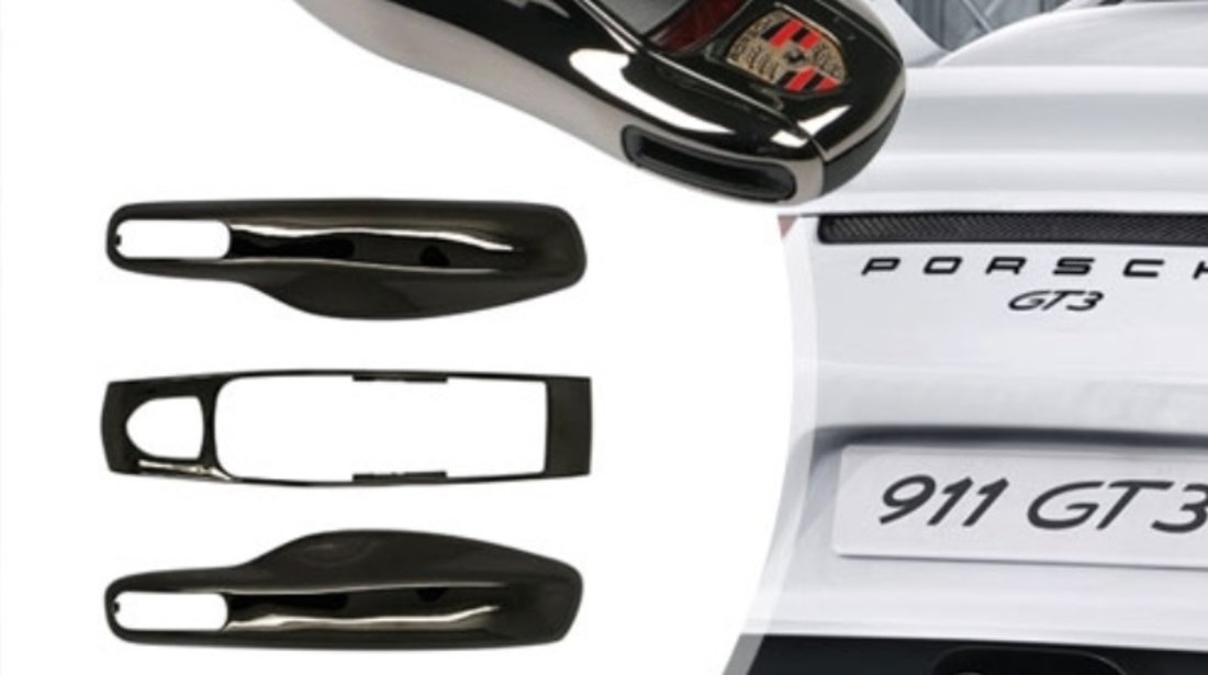 Carcasa Cheie Porsche Boxster 981 2013-2015 Set 3 Buc Negru Piano