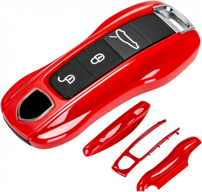 Carcasa Cheie Porsche Cayenne 9YA 2017→ Model Nou Set 3 Buc Rosu 8053