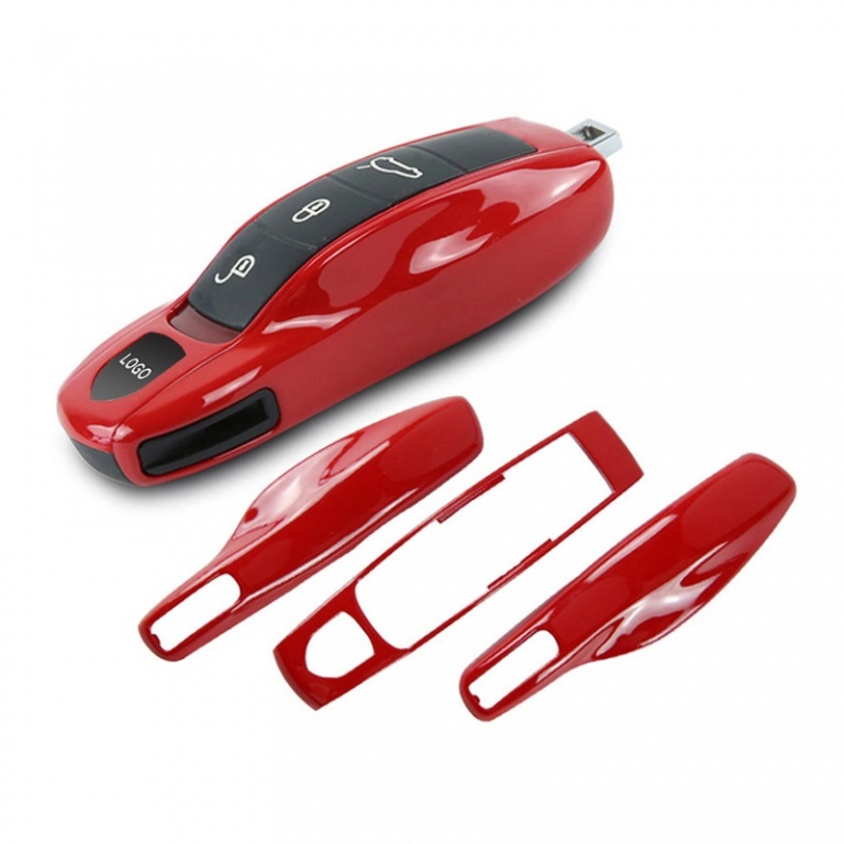 Carcasa Cheie Porsche Cayman 981 2013-2015 Set 3 Buc Rosu