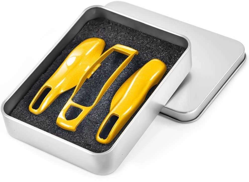 Carcasa Cheie Porsche Cayman 981 2013-2015 Set 3 Buc Galben