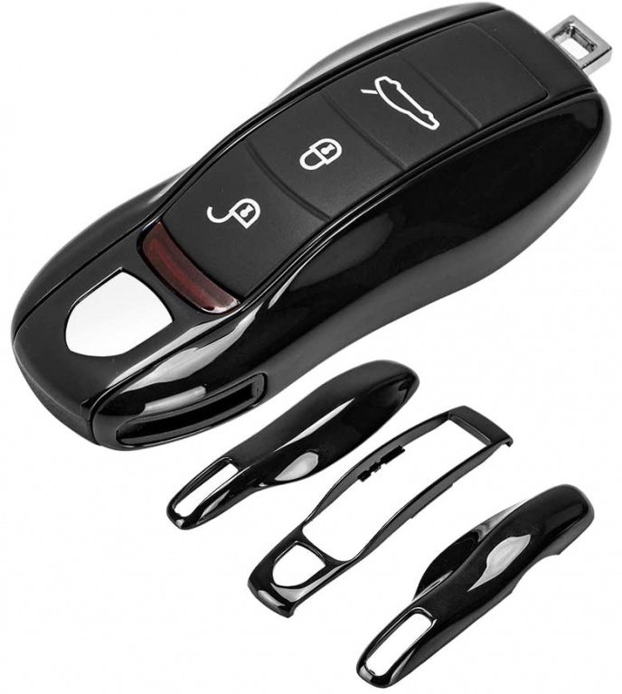 Carcasa Cheie Porsche Macan 95B 2015→ Set 3 Buc Negru Piano